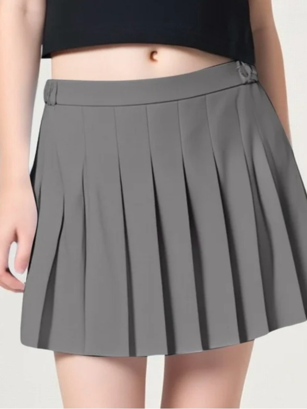 Grey Mini Skirt in Gray - Classic‎ A-Line Style